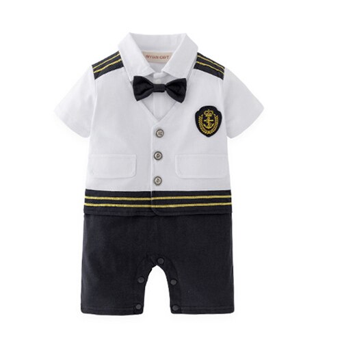 Baby Boy Clothes Short Sleeves Sailor Navy Captain