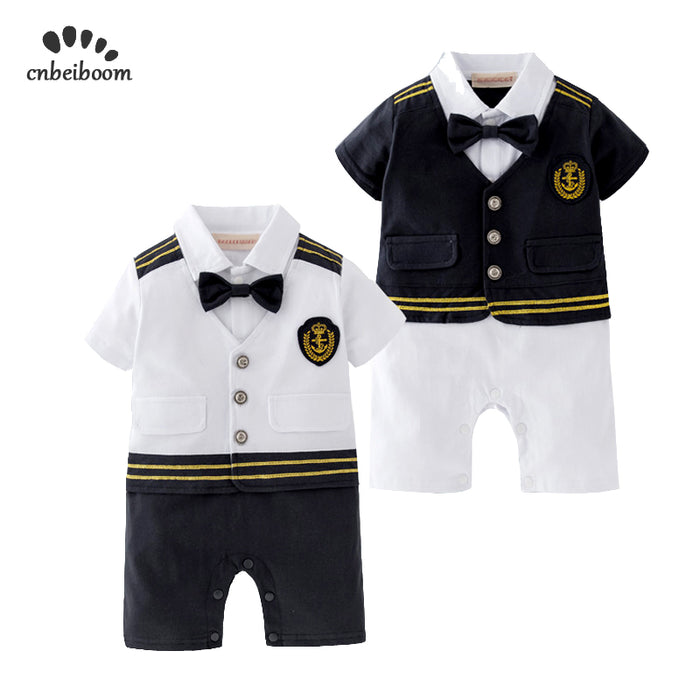 Baby Boy Clothes Short Sleeves Sailor Navy Captain